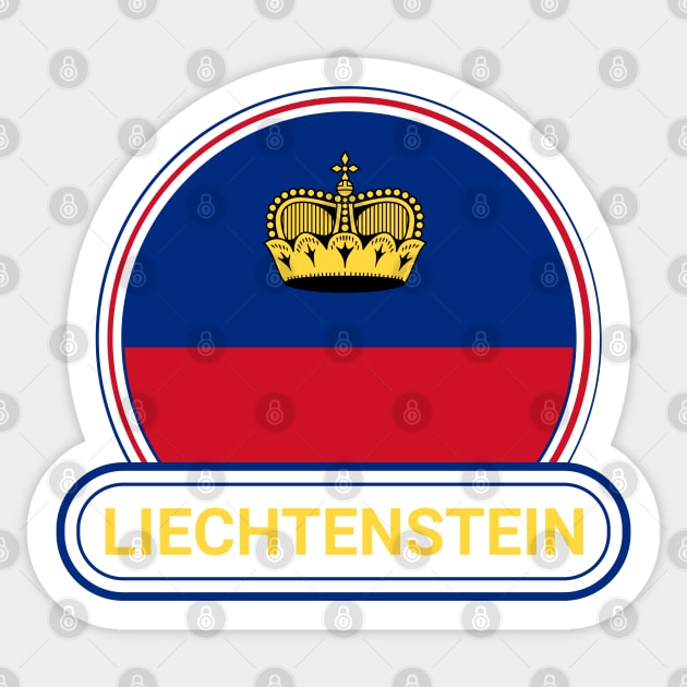 Liechtenstein Country Badge - Liechtenstein Flag Sticker by Yesteeyear
